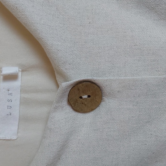 Lush - Womens Linen blend Relaxed Button Front Tunic Neutral Minimalist Sz.L - Picture 4 of 9